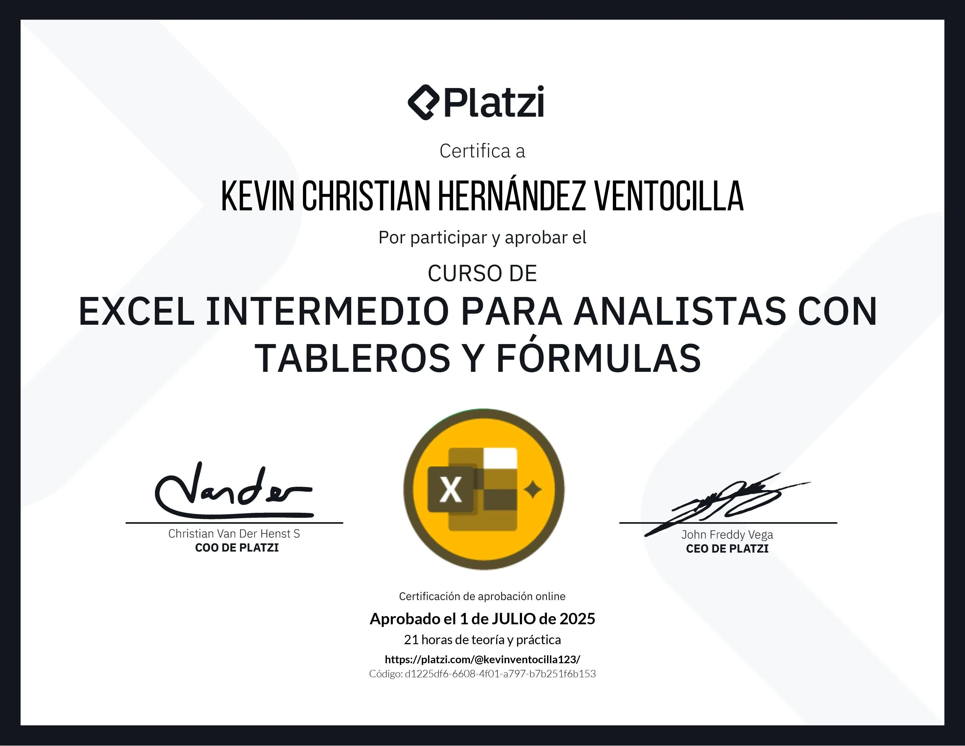 Certificado 21